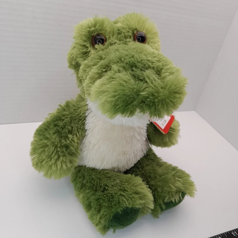 Aurora World Green Alligator Plush Stuffed Animal Shaggy Gator 9 Inch 751308